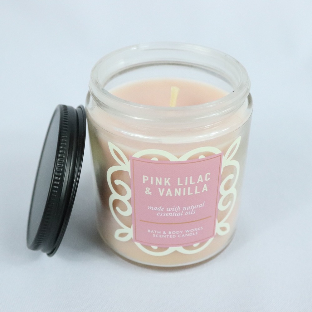 Bath & Body Works Pink Lilac & Vanilla Single Wick 7 oz Jar Candle NEW - Picture 1 of 7